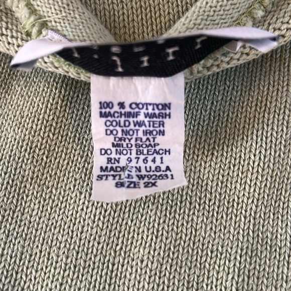 Vintage J Jill Pullover Sweater Green Crew Rolled Hem Women’s Plus size - Picture 4 of 10